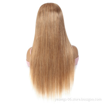 27# color Human Hair wigs Honey Blonde Lace front Wig Brazilian Remy Pre plucked Human hair wigs Factory Supply Directly